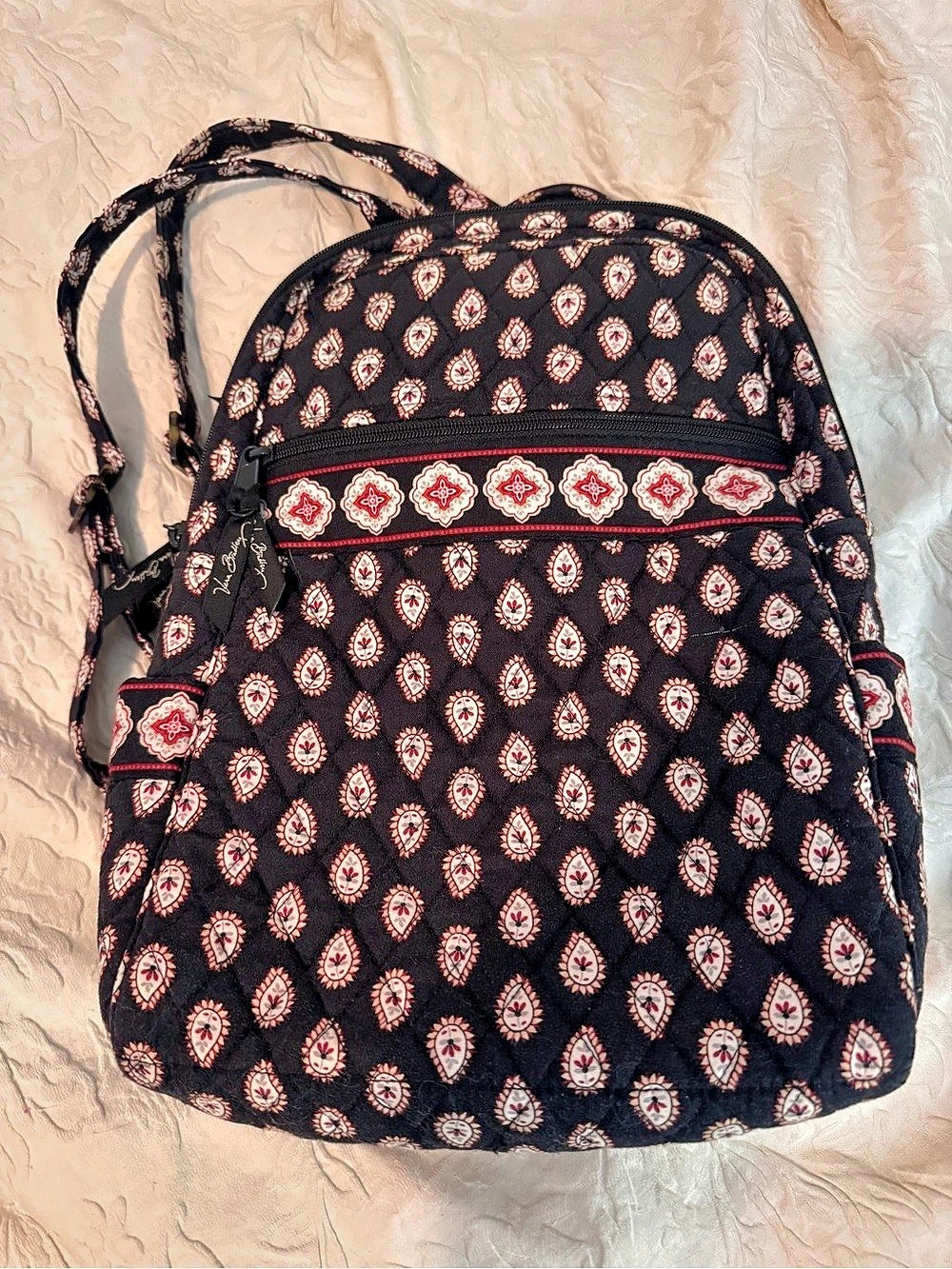 Retired Vera Bradley Classic Paisley Backpack in Black